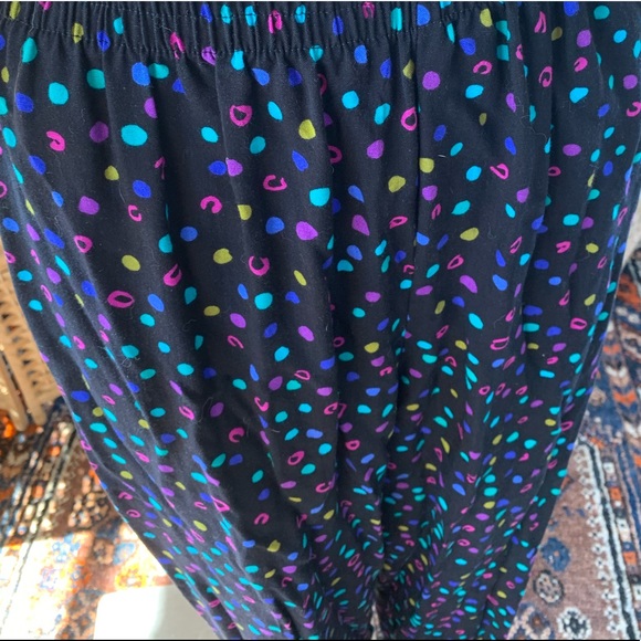 Vintage 80s90s confetti lounger pants high waist - Picture 3 of 4